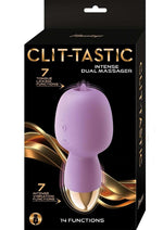 Load image into Gallery viewer, Clit-Tastic Intense Dual Massager Rechargeable Silicone Vibrator with Clitoral Stimulator - Lavender/Purple
