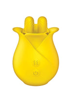 Load image into Gallery viewer, Clit-Tastic Tulip Rechargeable Silicone Finger Massager - Yellow
