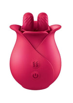 Load image into Gallery viewer, Clit-Tastic Tulip Rechargeable Silicone Finger Massager - Red
