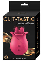 Load image into Gallery viewer, Clit-Tastic Tulip Rechargeable Silicone Finger Massager - Red
