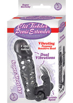 Load image into Gallery viewer, Clit Tickler Penis Extender Vibrating Sleeve - Black
