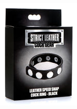 Load image into Gallery viewer, Cock Gear Leather Speed Snap Cock Ring - Black
