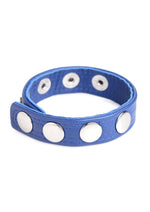 Load image into Gallery viewer, Cock Gear Leather Speed Snap Cock Ring - Blue
