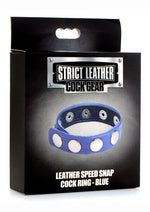 Load image into Gallery viewer, Cock Gear Leather Speed Snap Cock Ring - Blue
