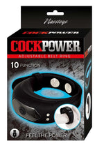 Load image into Gallery viewer, Cockpower Adjustable Belt Rechargeable Silicone Cock Ring - Black
