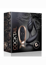 Load image into Gallery viewer, Cocktail Rechargeable Silicone Couples Vibrator with Remote Control - Black/Rose Gold
