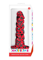 Load image into Gallery viewer, Collage Goth Girl Twisted Silicone Dildo - Red
