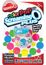 Load image into Gallery viewer, Color Pop Quickie Screaming O Plus Vibrating Ring Silicone Cock Ring - Blue
