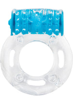 Load image into Gallery viewer, Color Pop Quickie Screaming O Plus Vibrating Ring Silicone Cock Ring - Blue

