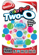 Load image into Gallery viewer, Color Pop Quickie Two-O Silicone Dual Vibrating Cock Ring - Blue
