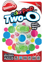 Load image into Gallery viewer, Color Pop Quickie Two-O Silicone Dual Vibrating Cock Ring - Green

