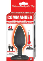 Load image into Gallery viewer, Commander Beginner&#39;s Silicone Rechargeable Vibrating Warming Butt Plug - Black

