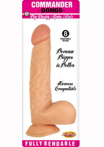 Load image into Gallery viewer, Commander Dongs Big Daddy Alpha Male Bendable Dildo with Balls - Flesh/Vanilla - 8in