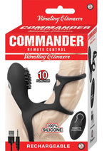 Load image into Gallery viewer, Commander Vibrating Clitoral Stimulating Cock Cage with Remote Control - Black
