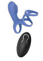 Load image into Gallery viewer, Commander Vibrating Clitoral Stimulating Cock Cage with Remote Control - Blue

