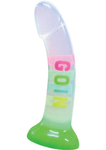 Load image into Gallery viewer, Cotton Candy Dirty Talk Goin Deep Silicone Dildo - Multicolor - 7in
