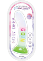 Load image into Gallery viewer, Cotton Candy Dirty Talk Goin Deep Silicone Dildo - Multicolor - 7in
