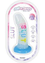 Load image into Gallery viewer, Cotton Candy Dirty Talk Slut Silicone Dildo - Multicolor - 6in
