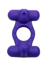 Load image into Gallery viewer, Couple&#39;s Enhancers Silicone Rechargeable Triple Orgasm Enhancer - Purple
