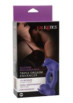 Load image into Gallery viewer, Couple&#39;s Enhancers Silicone Rechargeable Triple Orgasm Enhancer - Purple
