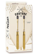 Load image into Gallery viewer, Couture Clip&#39;s Shimmer and Chic Nipple Clamps - Gold - One Size
