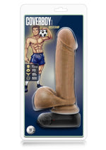 Load image into Gallery viewer, Loverboy Soccer Champ Vibrating Dildo with Balls - Brown/Caramel - 8in
