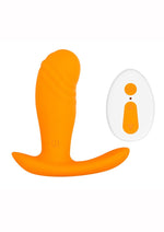 Load image into Gallery viewer, Creamsicle Silicone Rechargeable Wearable Vibrator with Remote Control - Orange/White
