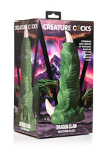 Load image into Gallery viewer, Creature Cocks Dragon Claw Silicone Dildo - Green/White
