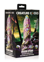 Load image into Gallery viewer, Creature Cocks Dragon Spawn Dragon Ovipositor Silicone Dildo with Eggs - Multicolor
