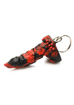 Load image into Gallery viewer, Creature Cocks Fire Demon Keychain - Black/Metal/Red
