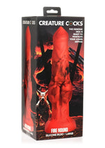 Load image into Gallery viewer, Creature Cocks Fire Hound Silicone Dildo - Black/Red - Large
