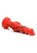 Load image into Gallery viewer, Creature Cocks Fire Hound Silicone Dildo - Black/Red - Medium
