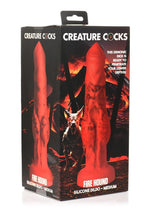 Load image into Gallery viewer, Creature Cocks Fire Hound Silicone Dildo - Black/Red - Medium
