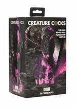 Load image into Gallery viewer, Creature Cocks Grim Silicone Dildo - Black/Purple
