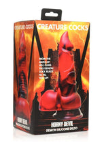 Load image into Gallery viewer, Creature Cocks Horny Devil Demon Silicone Dildo - Black/Red
