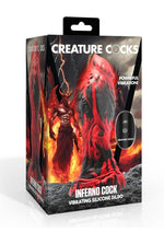Load image into Gallery viewer, Creature Cocks Inferno Cock Vibrating Silicone Dildo - Black/Red
