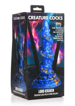 Load image into Gallery viewer, Creature Cocks Kraken Silicone Dildo - Blue/Gold
