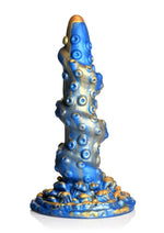 Load image into Gallery viewer, Creature Cocks Kraken Silicone Dildo - Blue/Gold
