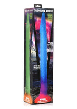 Load image into Gallery viewer, Creature Cocks Makara Glow In The Dark Silicone Snake Dildo - Orange/Purple/Blue Glitter - Blue/Glow In The Dark/Orange/Purple
