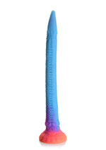 Load image into Gallery viewer, Creature Cocks Makara Glow In The Dark Silicone Snake Dildo - Orange/Purple/Blue Glitter - Blue/Glow In The Dark/Orange/Purple

