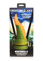 Load image into Gallery viewer, Creature Cocks Monstropus 2.0 Vibrating Tentacle Rechargeable Silicone Dildo - Green/Yellow
