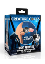 Load image into Gallery viewer, Creature Cocks Night Prowler Silicone Penis Sleeve and Ball Stretcher - Black/Silver - Large

