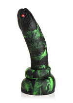 Load image into Gallery viewer, Creature Cocks Python Silicone Dildo - Black/Green/Red
