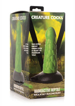 Load image into Gallery viewer, Creature Cocks Radioactive Reptile Silicone Dildo - Green - 7.5in
