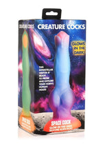 Load image into Gallery viewer, Creature Cocks Space Cock Glow In The Dark Silicone Alien Dildo - Blue/Glow In The Dark/Orange/Purple
