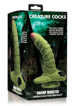 Load image into Gallery viewer, Creature Cocks Swamp Monster Scaly Silicone Dildo - Black/Green
