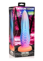Load image into Gallery viewer, Creature Cocks Tenta-Cock Glow In The Dark Silicone Dildo - Glow In The Dark/Multicolor
