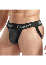 Load image into Gallery viewer, Cruze High Bar Jockstrap with Cock Ring - Black - Large/XLarge
