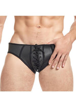 Load image into Gallery viewer, Cruze Kick-Off Lace Up Jock Brief - Black - Medium/Small

