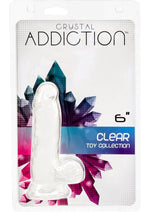 Load image into Gallery viewer, Crystal Addiction Dildo with Balls - Clear - 6in
